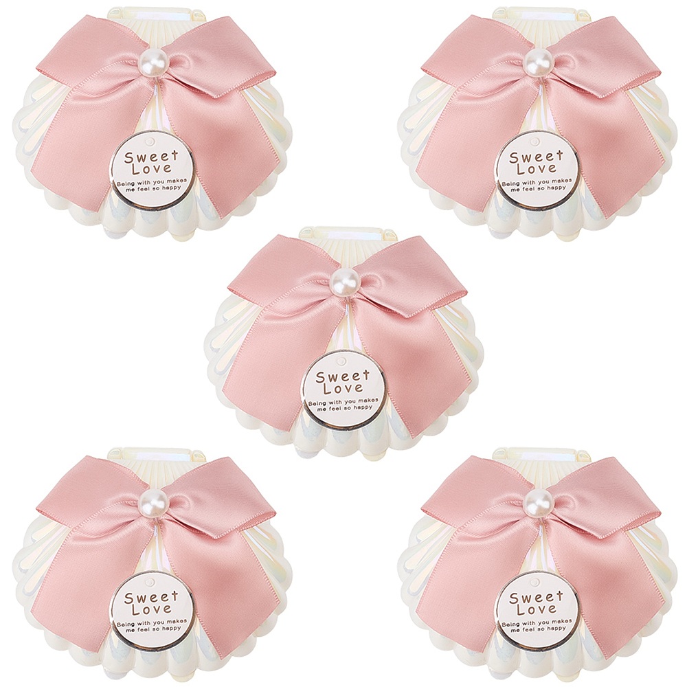 Wedding Favor Box - 5Pcs Shell Shaped Plastic Boxes with