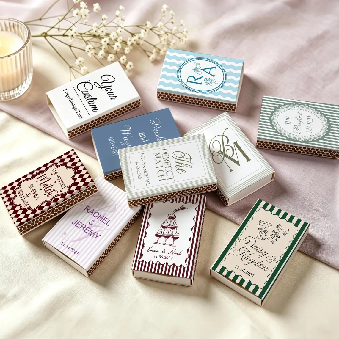 Custom Wedding Matchbooks SET  - Champagne Tower Set review and price