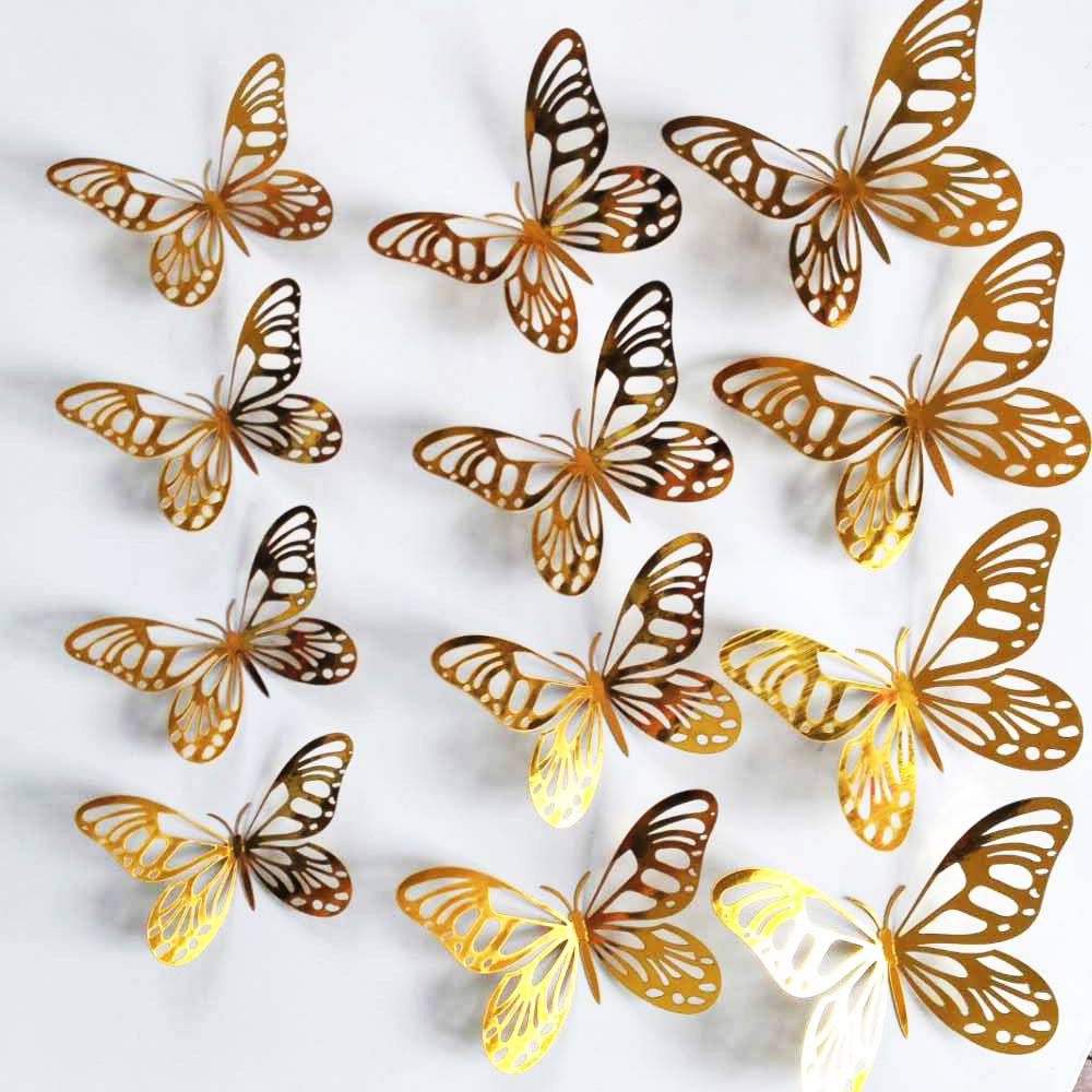 12Pcs/Set Gold Silver Hollow B - Wedding Package Gold review and price