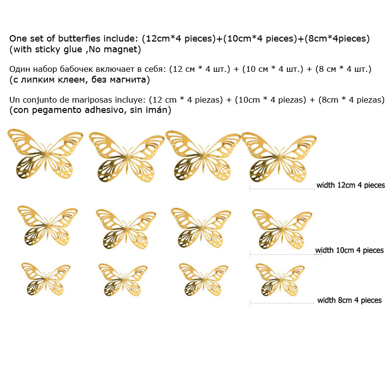 12Pcs/Set Gold Silver Hollow B - Wedding Package Gold review and price