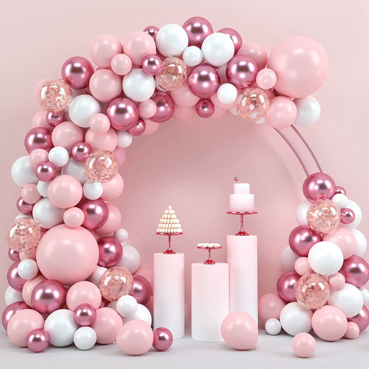 Pink Macaron Balloons Garland  - Wedding Day Supply Kit review and price