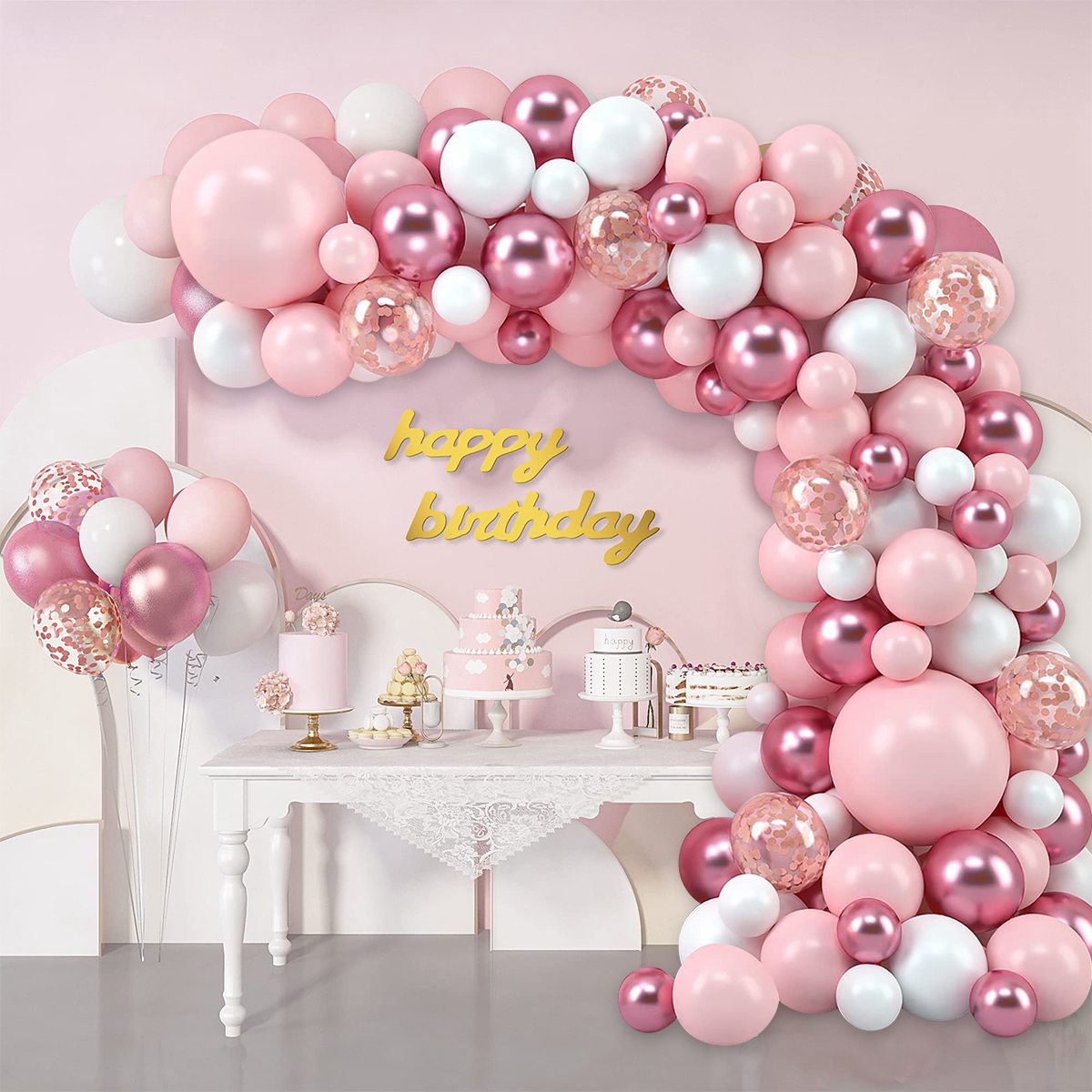 Pink Macaron Balloons Garland  - Wedding Day Supply Kit review and price