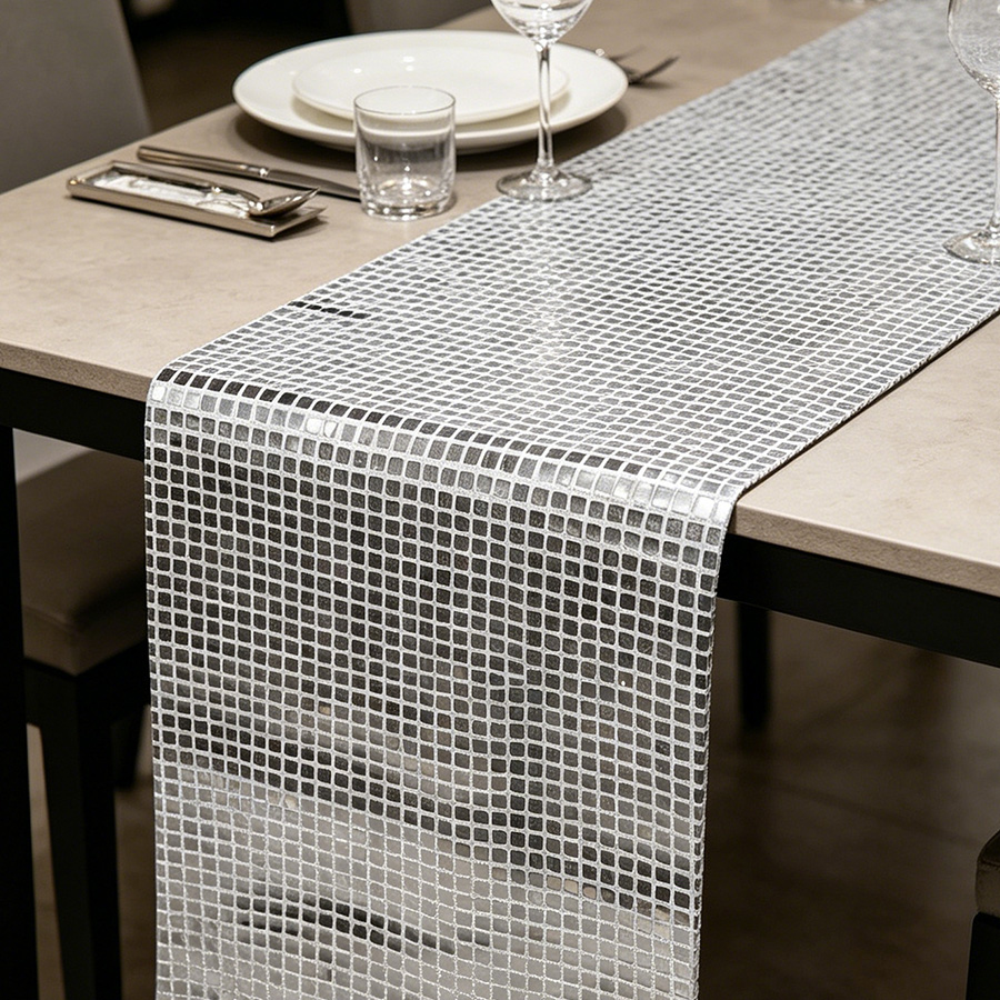 Mirror Silver Sequin Table Run - Table Runner Sequin review and price
