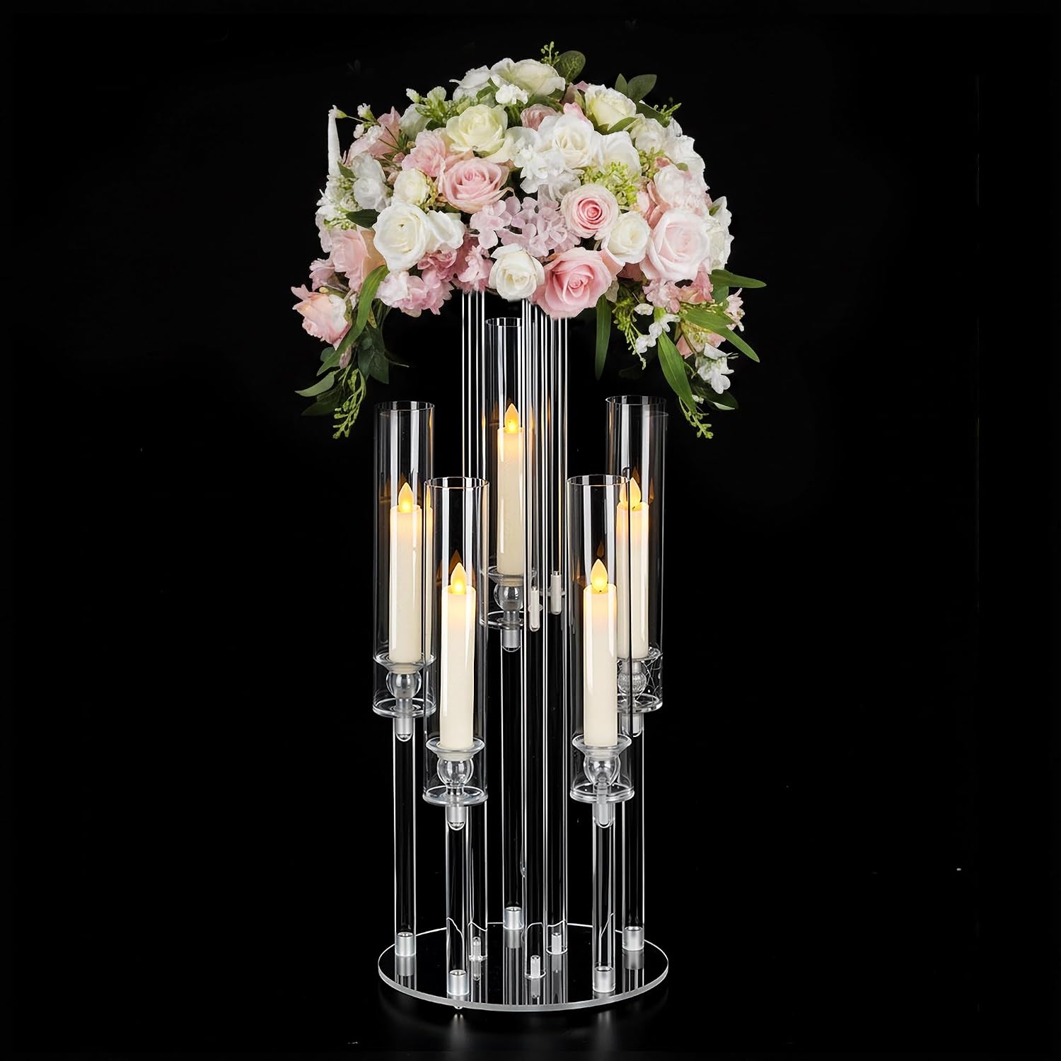 Clear 5-Arm Acrylic Candelabra - Centerpiece Vase Tall review and price