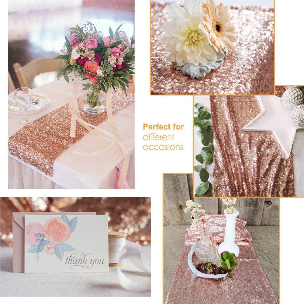 LICE-Sparkly Rose Gold Sequin  - Table Runner Sequin review and price