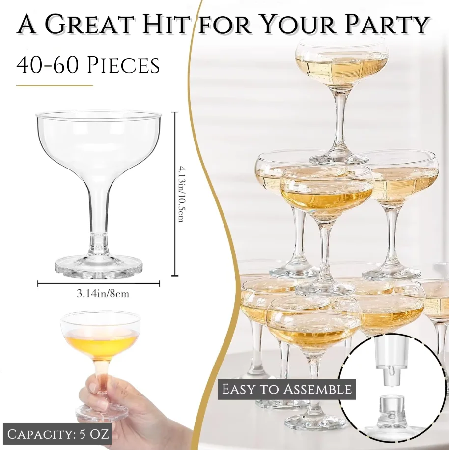 20-60PCS Acrylic Champagne Cou - Champagne Tower Set review and price