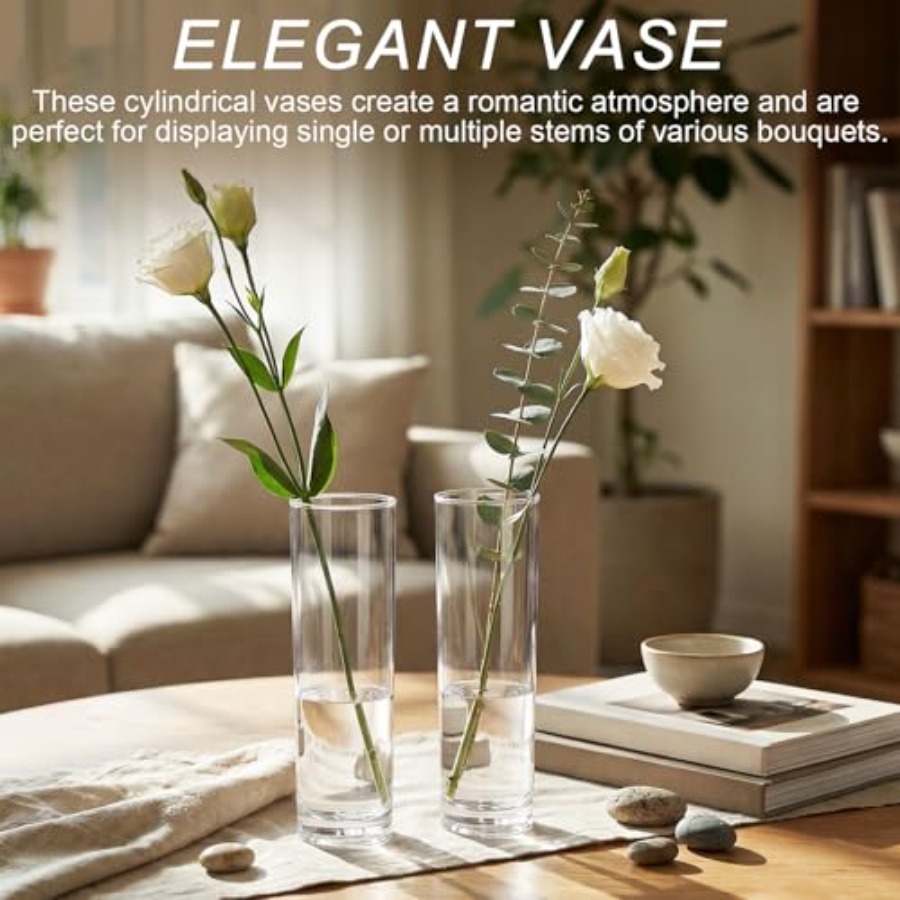 48 Pcs acrylic cylinder bud va - Centerpiece Vase Tall review and price