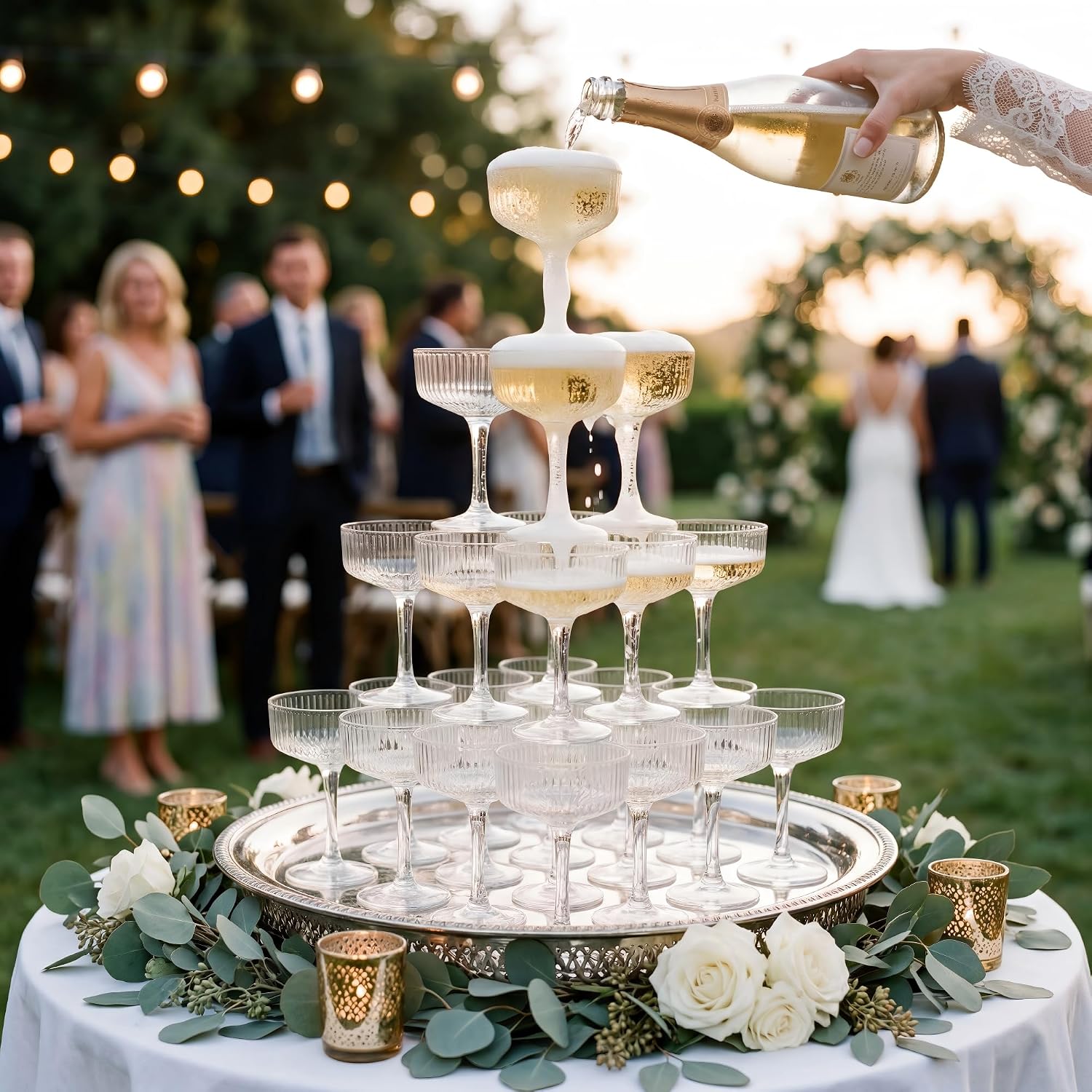 4-Tier 7oz Plastic Champagne F - Champagne Tower Set review and price