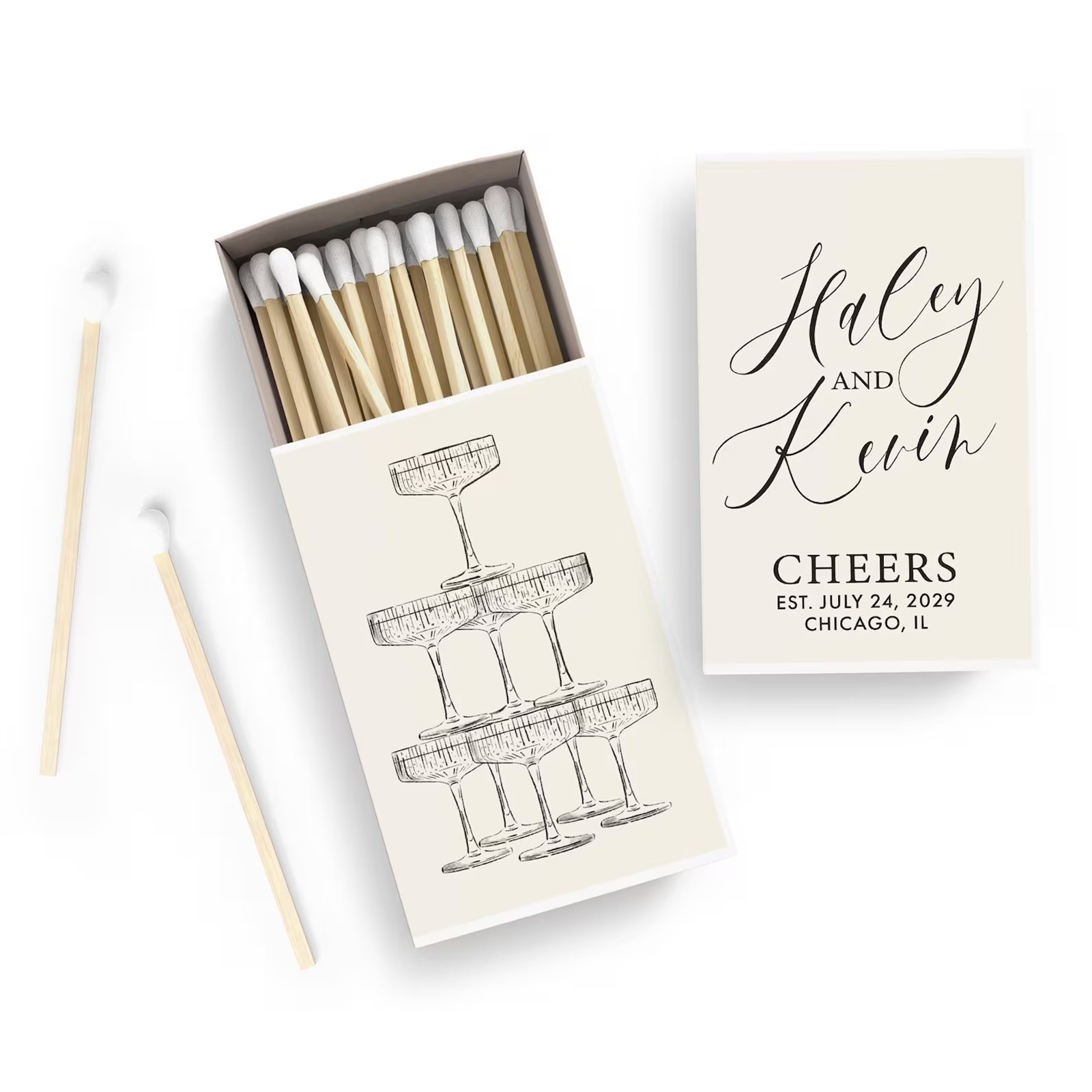 Personalized Matchboxes SET OF - Champagne Tower Set review and price