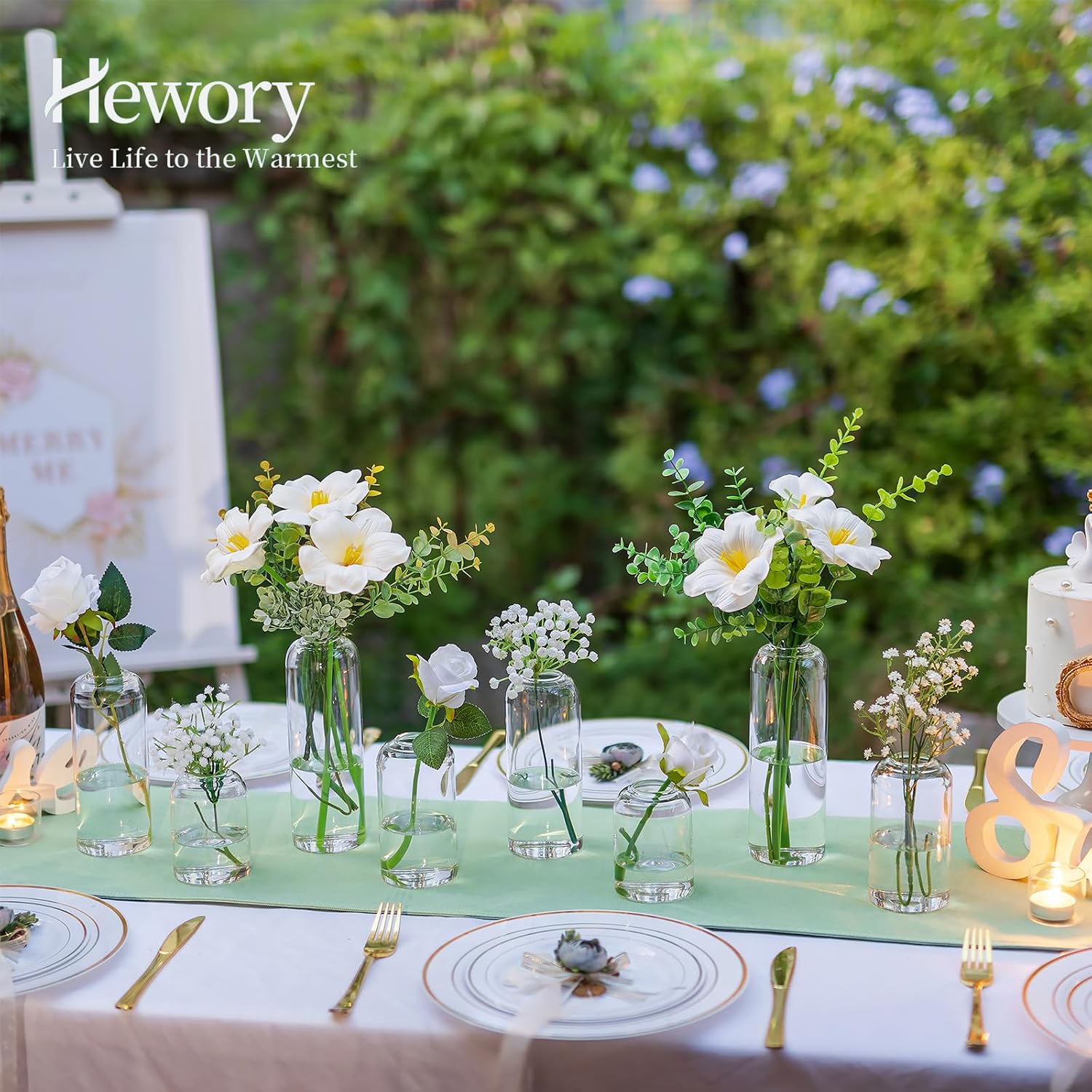 Hewory Glass Bud Vases for Flo - Centerpiece Vase Tall review and price
