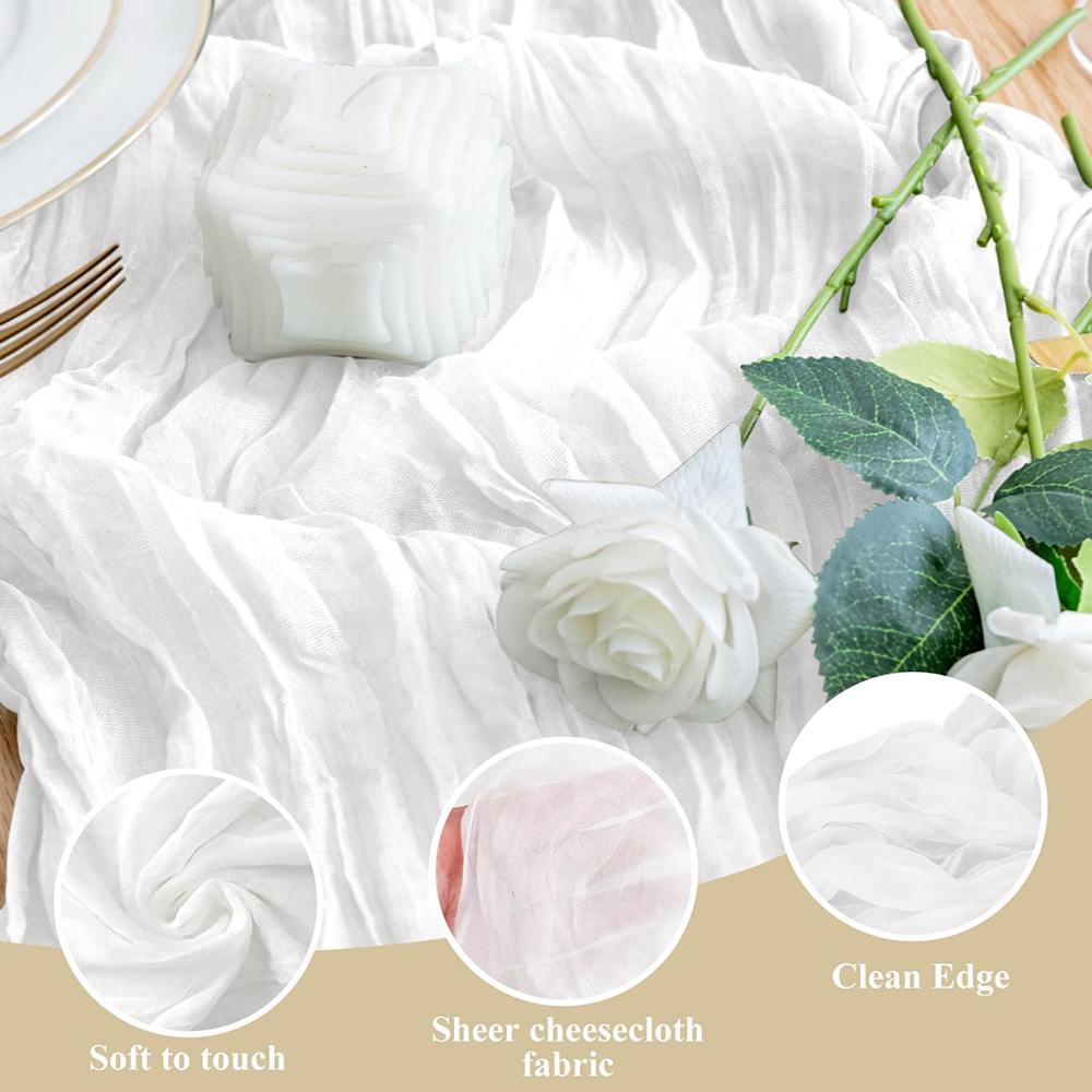 White Cheesecloth Table Runner - Wedding Supply Rentals review and price