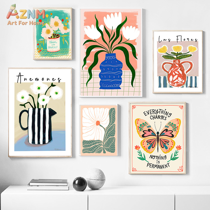 AZNM Boho Floral Canvas Wall A - Flower Girl Basket review and price