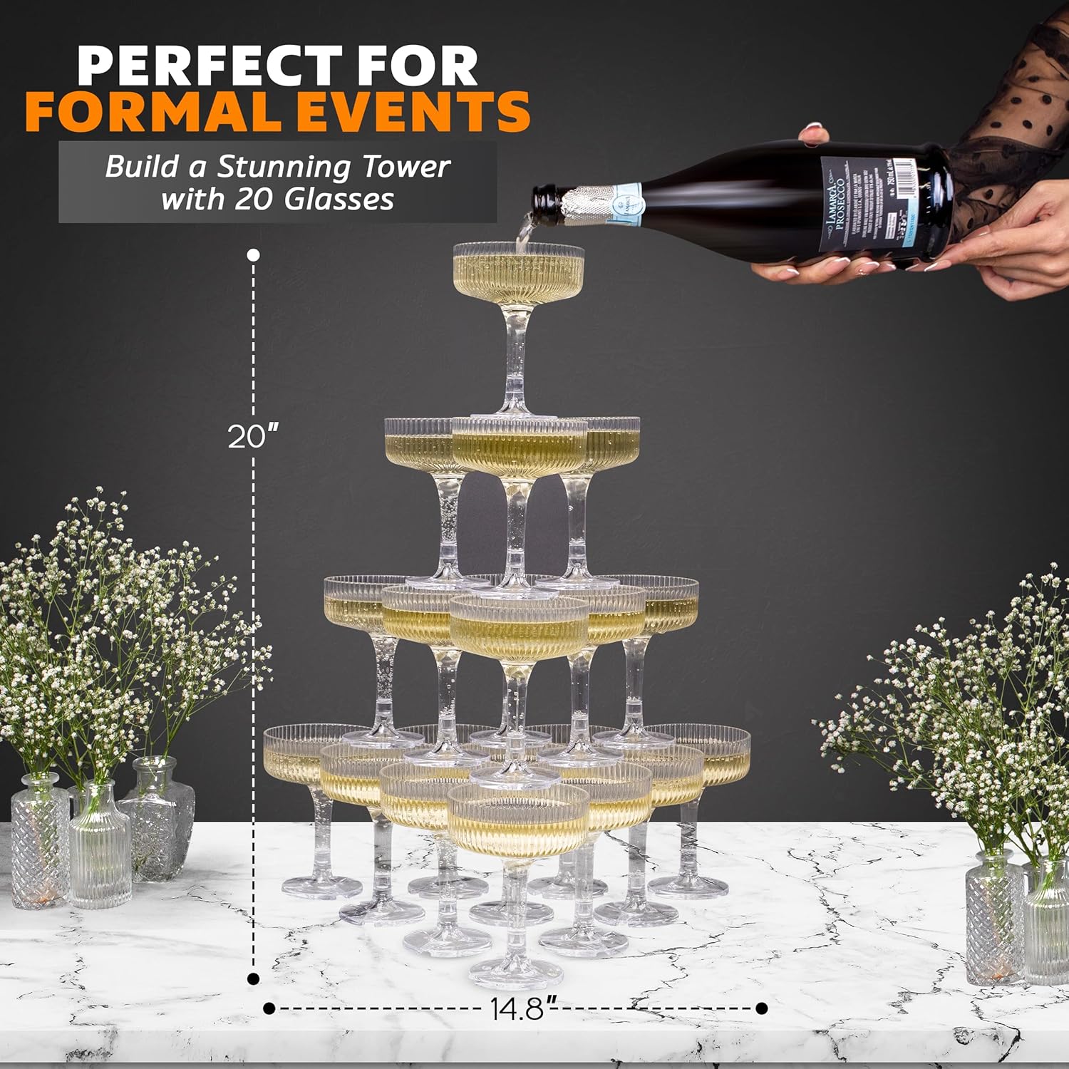 20-60PCS ACRYLIC Champagne Tow - Champagne Tower Set review and price