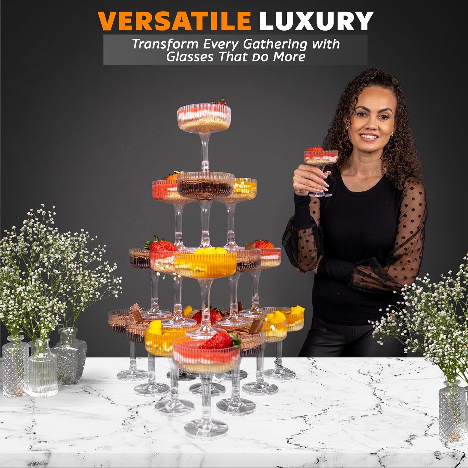 20-60PCS ACRYLIC Champagne Tow - Champagne Tower Set review and price