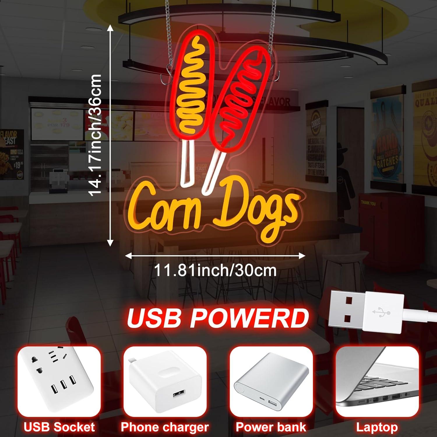 Corn Dog Neon Sign Snack USB D - Wedding Led review and price